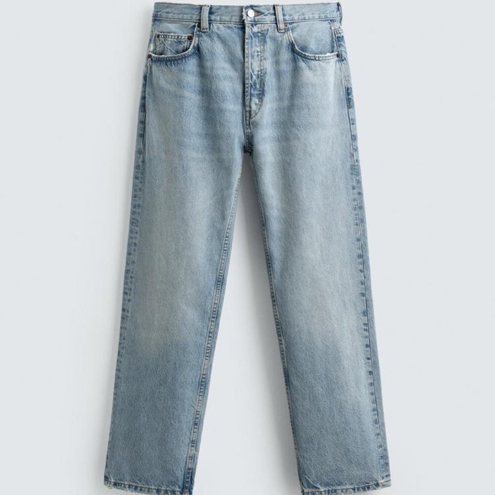 Zara Mens Straight Fit Jeans - Light Blue - 8062/410/407 (36x32)